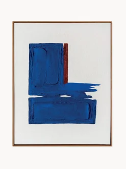 Quadro dipinto a mano con cornice in legno Snorkel Blue