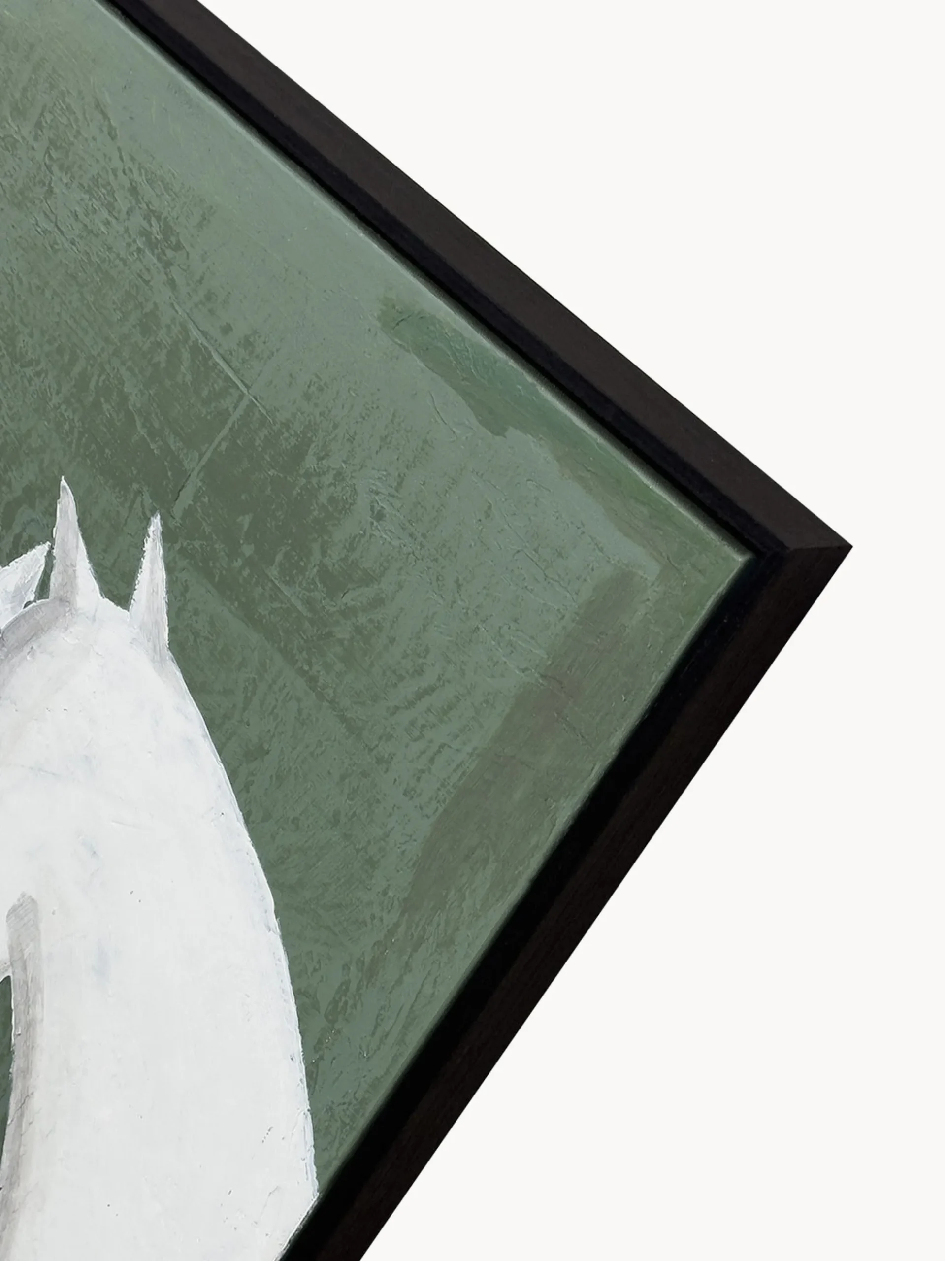 Quadro dipinto a mano con cornice in legno Contrast