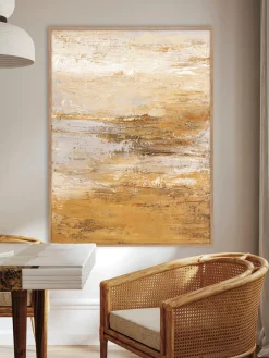 Quadro dipinto a mano con cornice in legno Hydrate