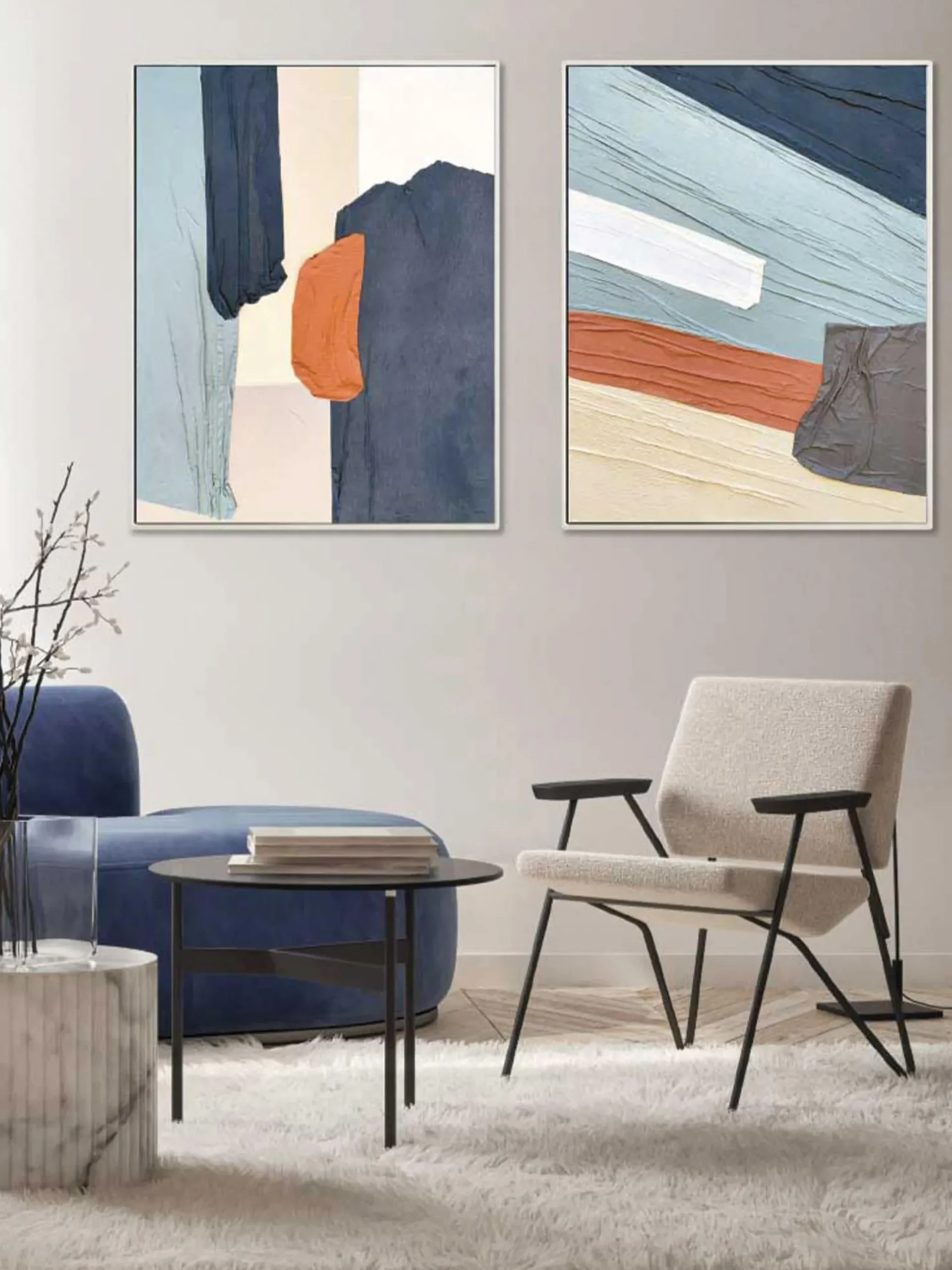 Quadro dipinto a mano con cornice Fabrics