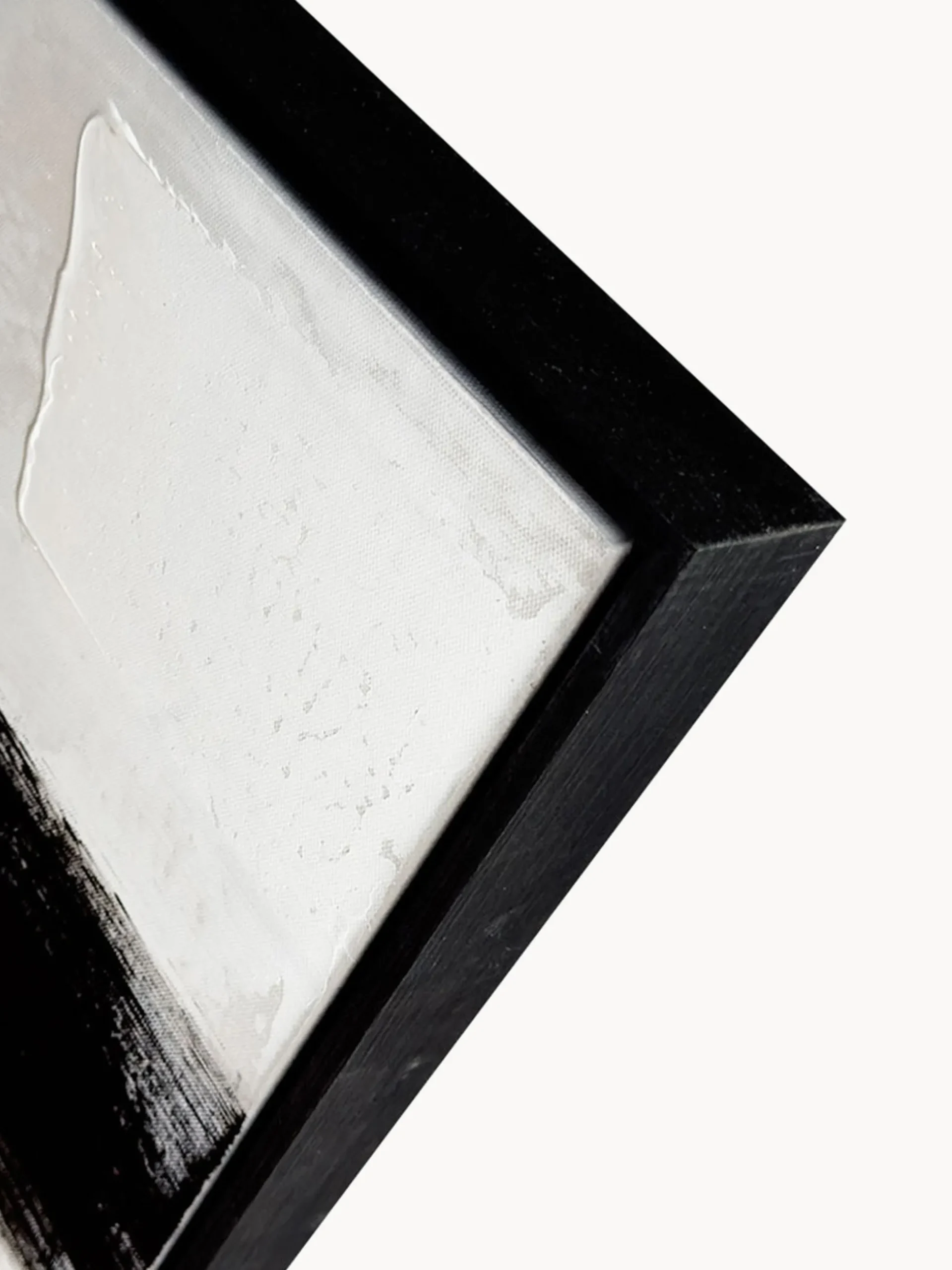 Quadro dipinto a mano con cornice in legno Omaggio A Kline