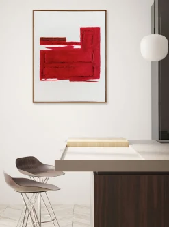 Quadro dipinto a mano con cornice in legno Racing Red
