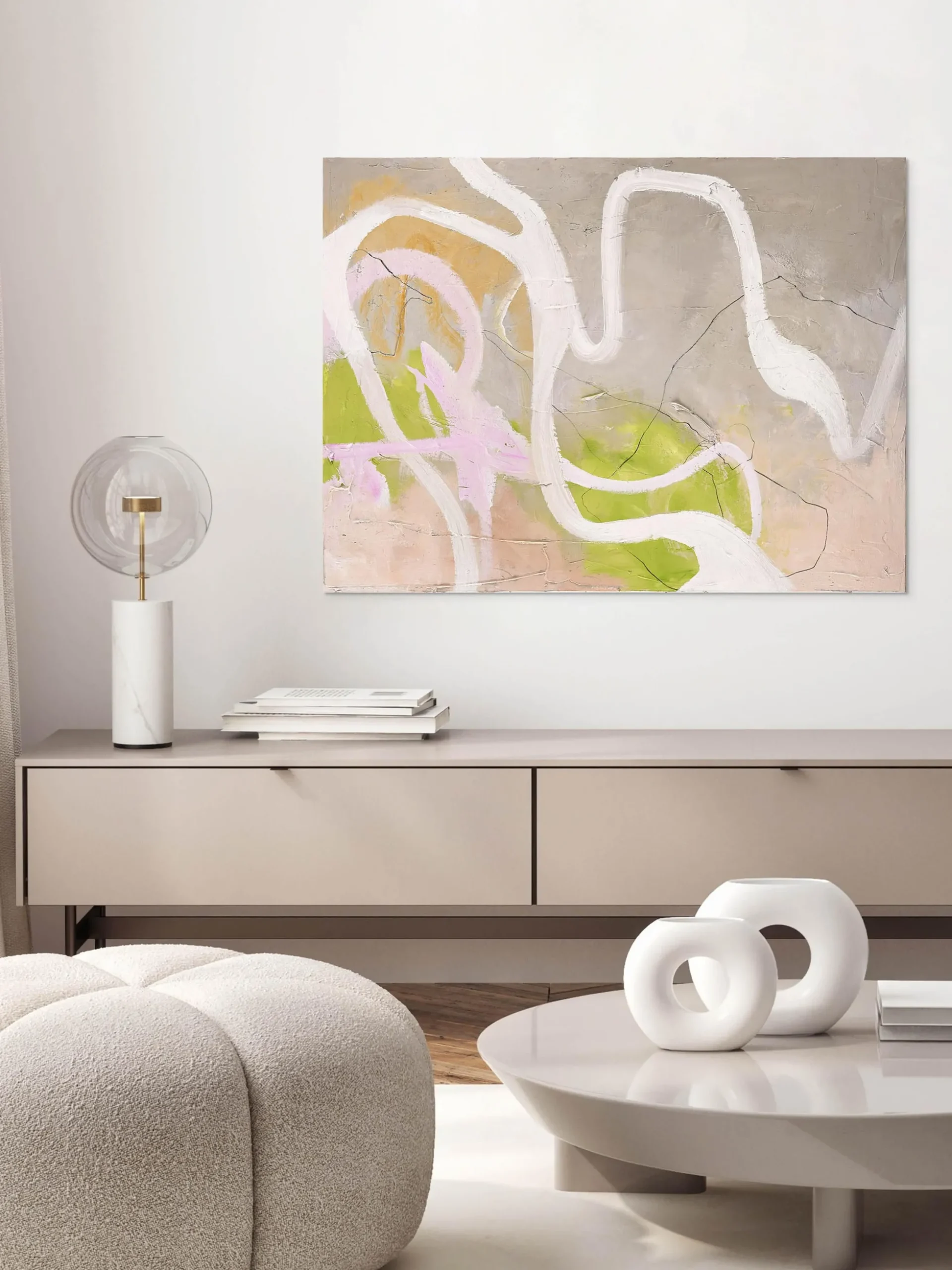 Quadro dipinto a mano Light Line