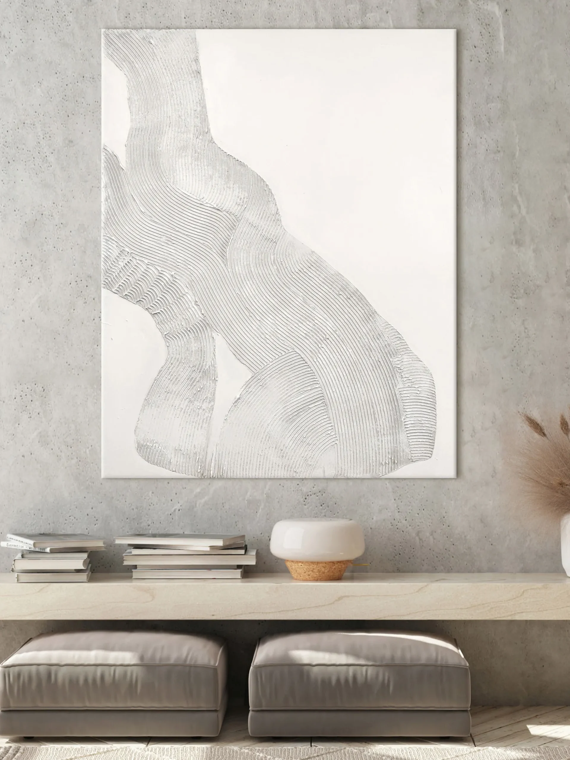 Quadro dipinto a mano White Sculpture 1