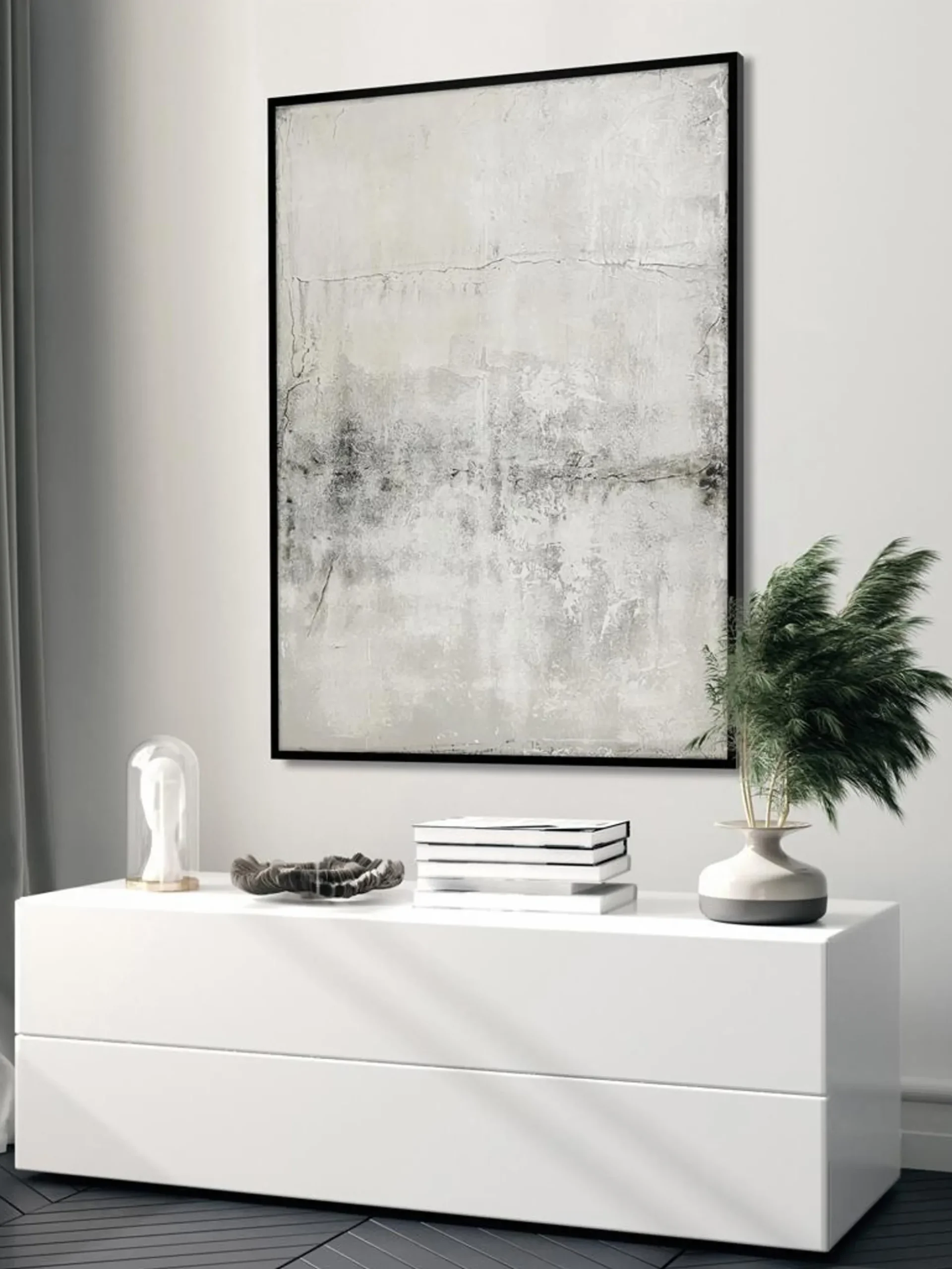Quadro su tela dipinto a mano con cornice in legno Simple Living