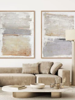 Quadro su tela dipinto a mano con cornice in legno Scenario