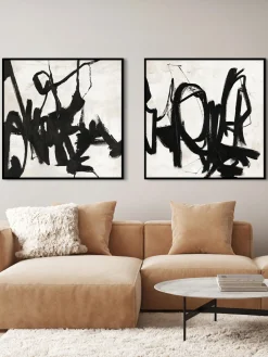 Quadro su tela dipinto a mano con cornice in legno Playblack