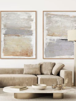 Quadro su tela dipinto a mano con cornice in legno Scenario