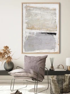 Quadro su tela dipinto a mano con cornice in legno Scenario