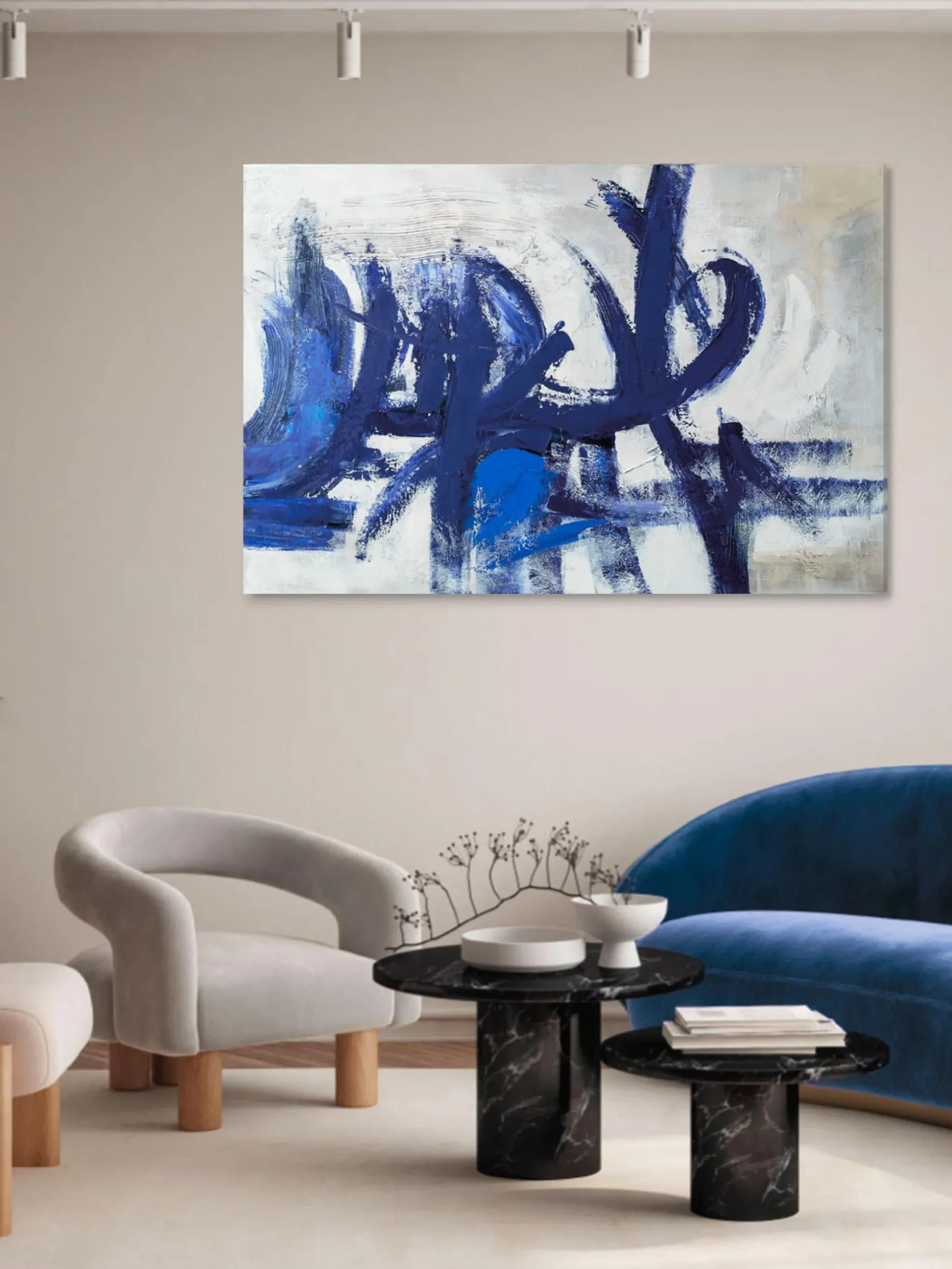 Quadro dipinto a mano Blue Stroke