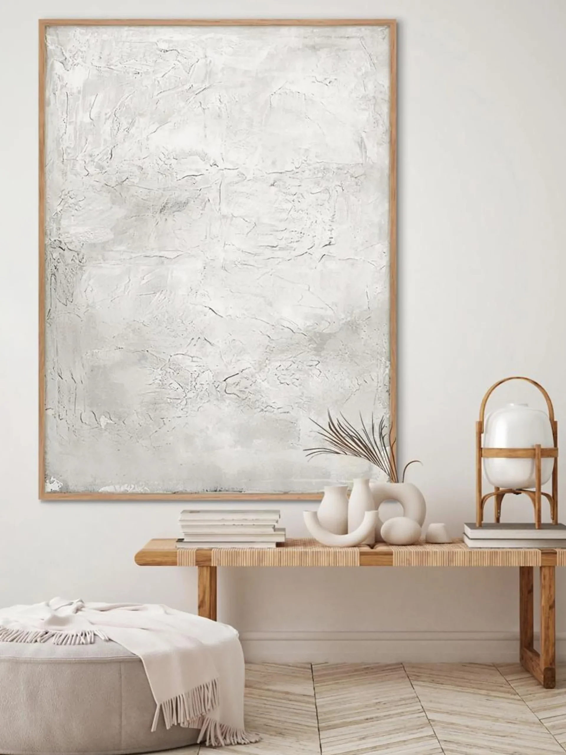 Quadro dipinto a mano con cornice in legno Simple Living