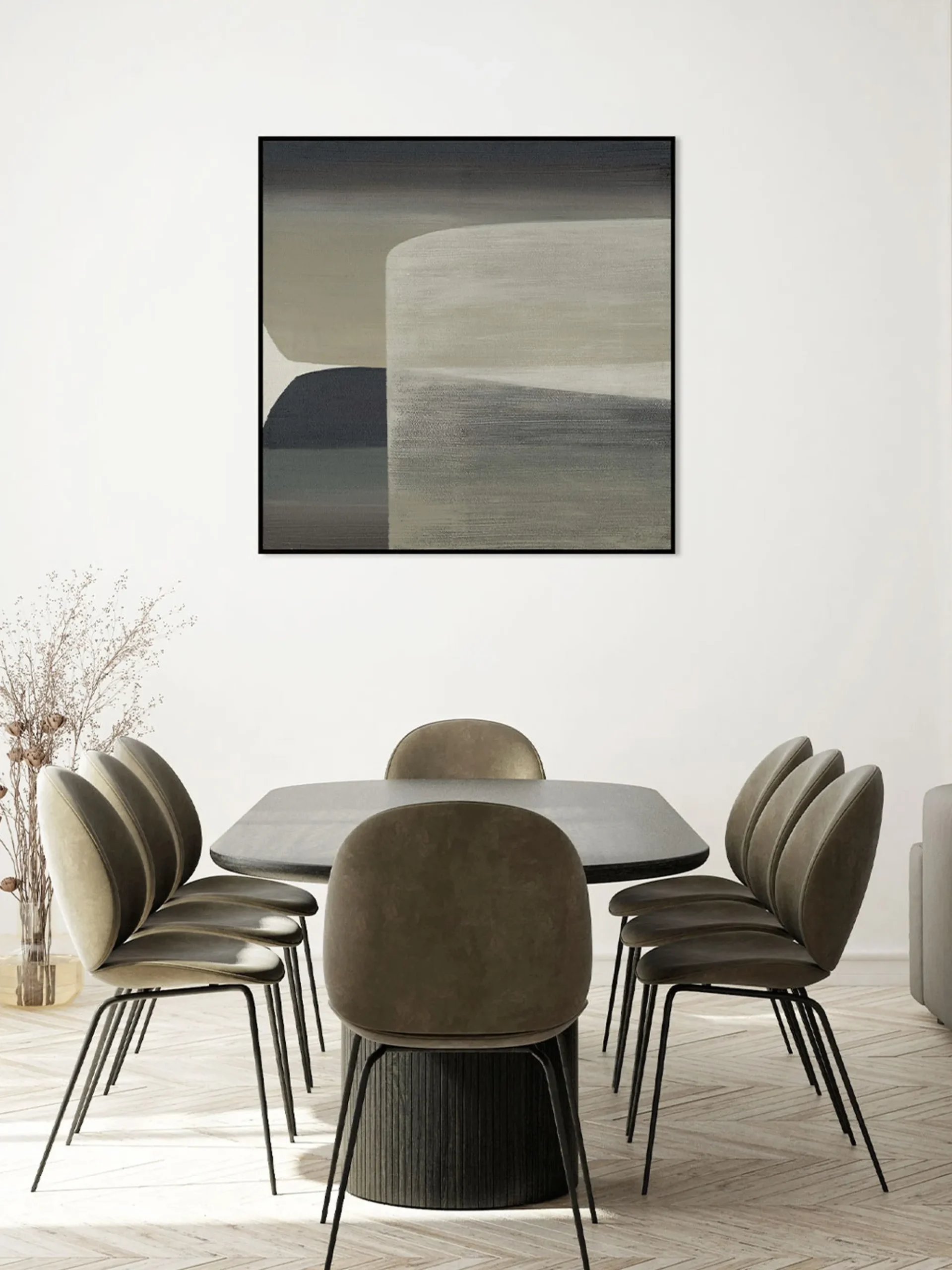 Quadro dipinto a mano con cornice in legno Kubrick