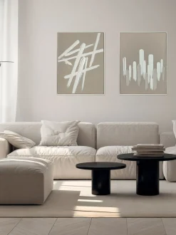 Quadro dipinto a mano con cornice in legno Upside