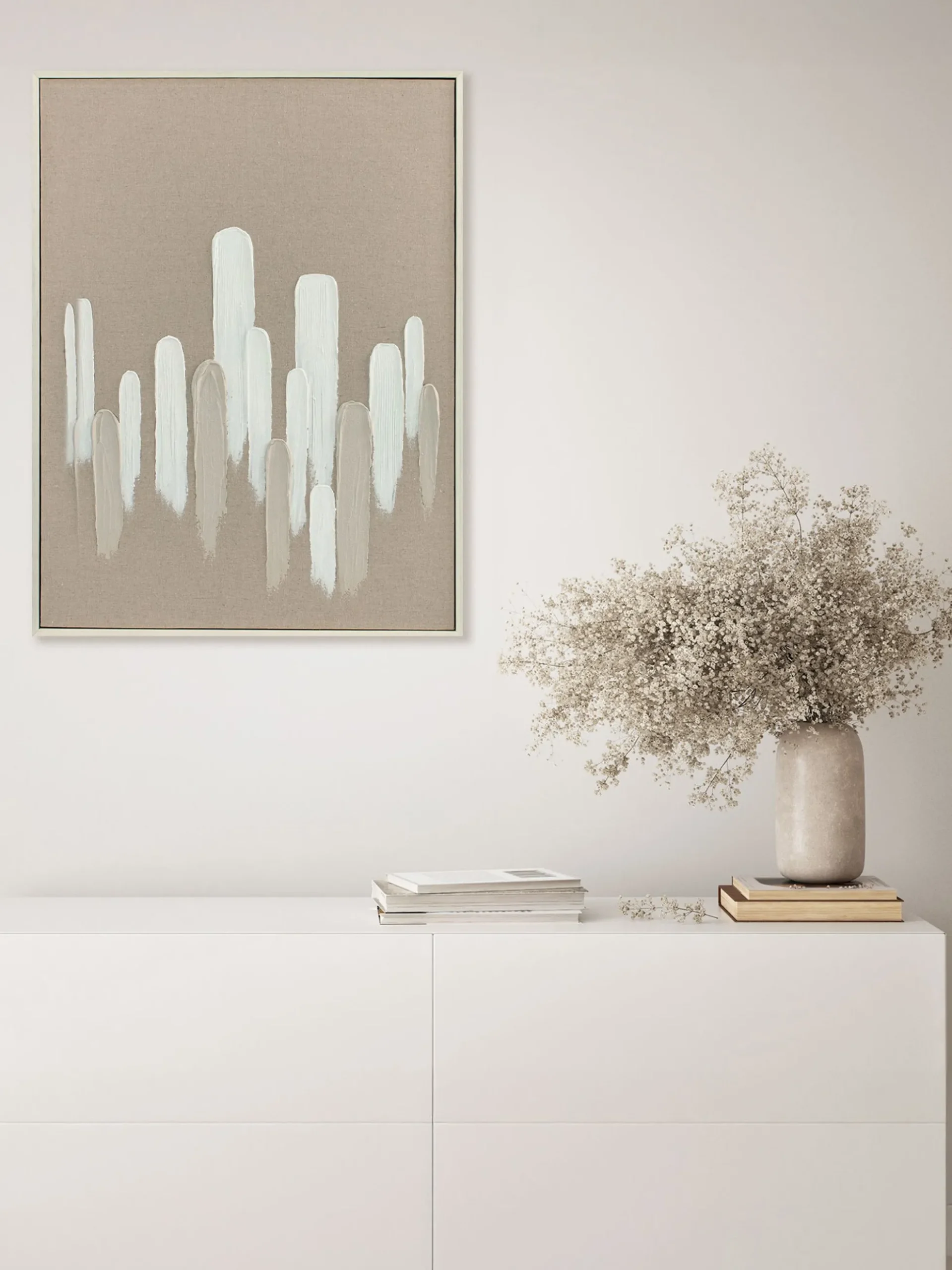 Quadro dipinto a mano con cornice in legno Upside