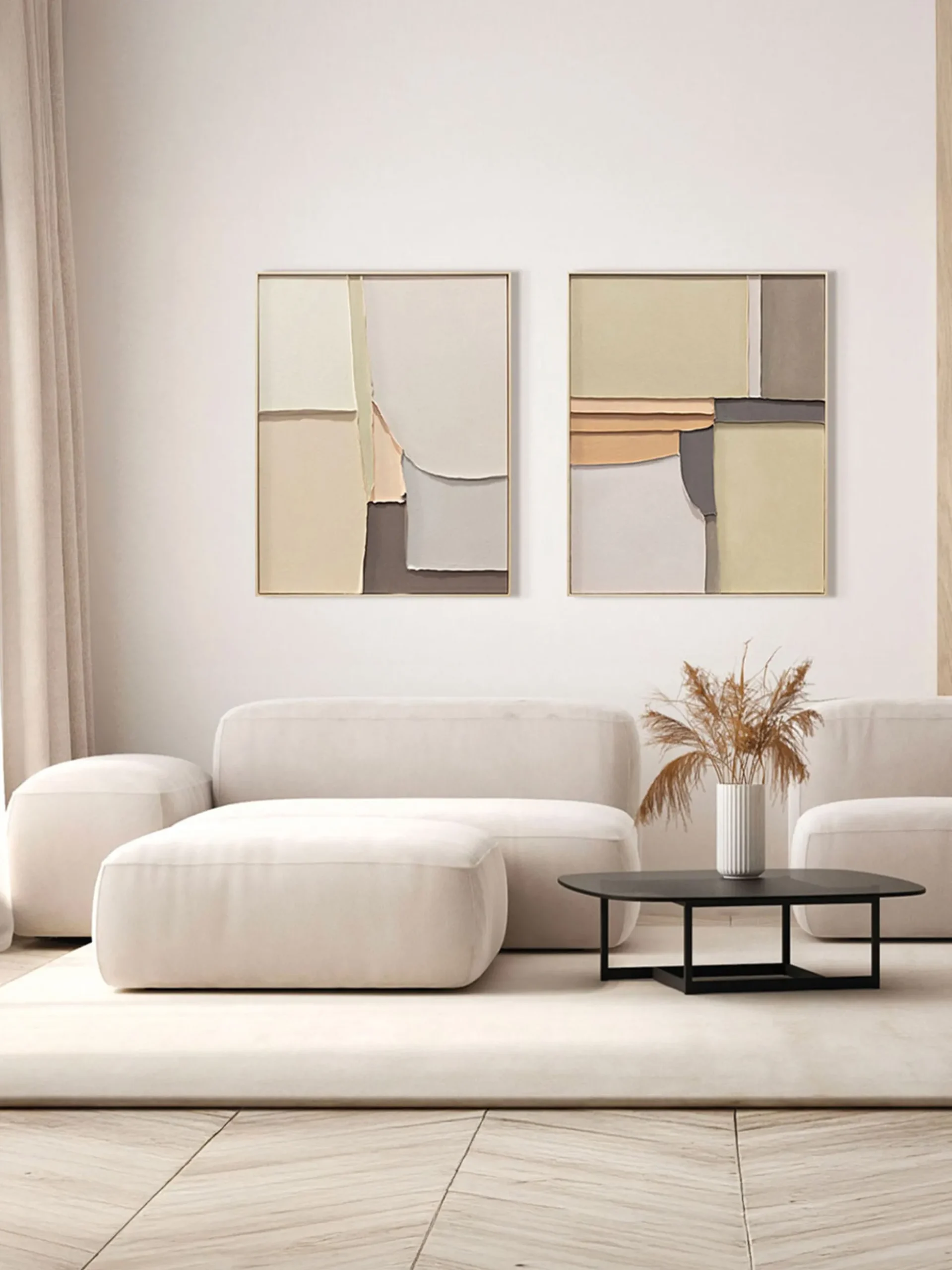 Quadro su tela dipinto a mano Apricot