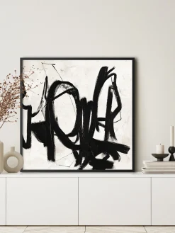Quadro su tela dipinto a mano con cornice in legno Playblack
