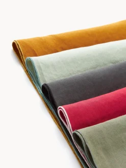 Runner in lino con bordino Kennedy