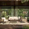 Salotto da giardino in legno di acacia Travis, set da 4