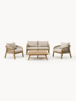 Salotto da giardino in legno di acacia Lu 4 pz