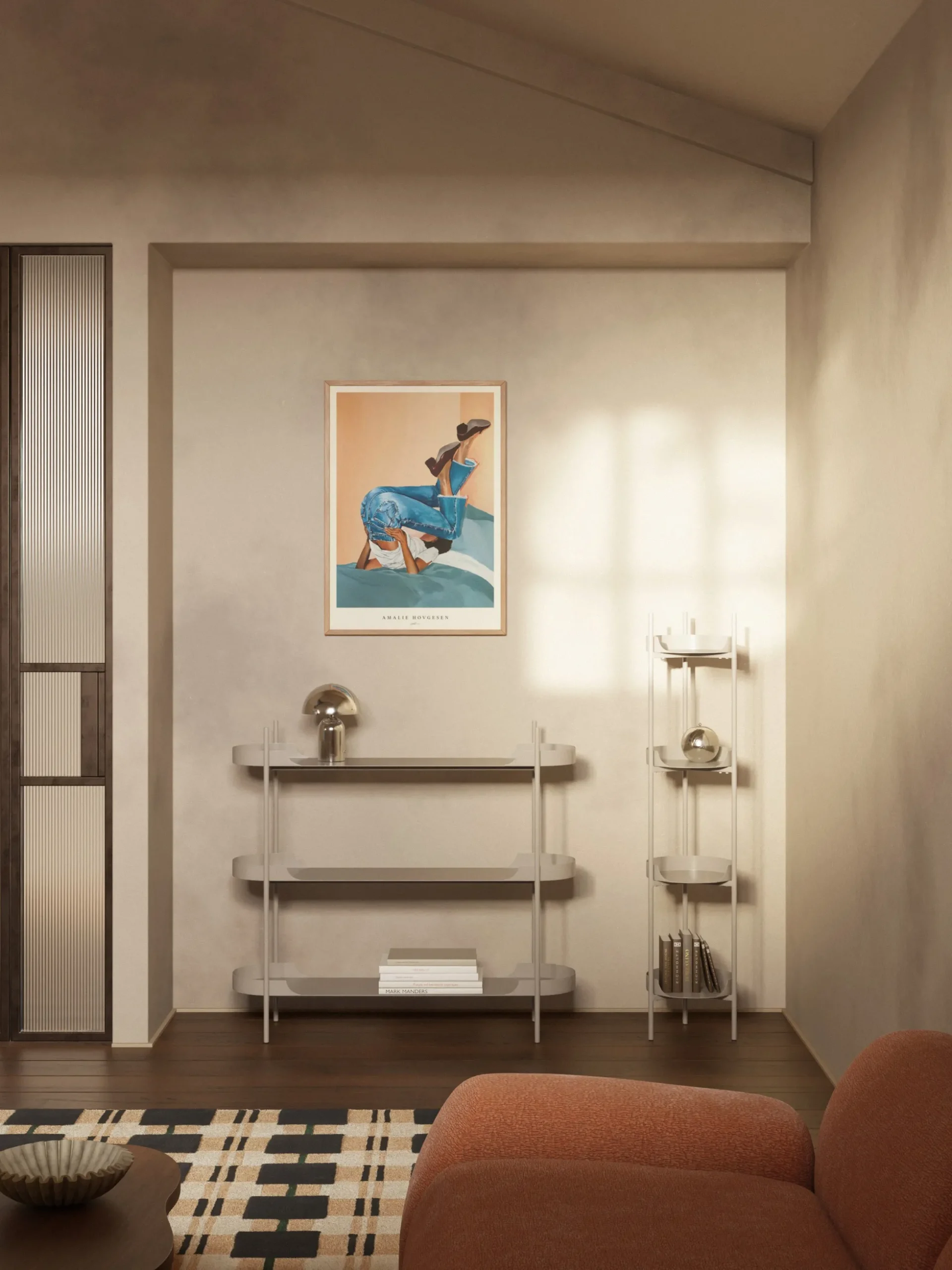 Scaffale slim in metallo Taru