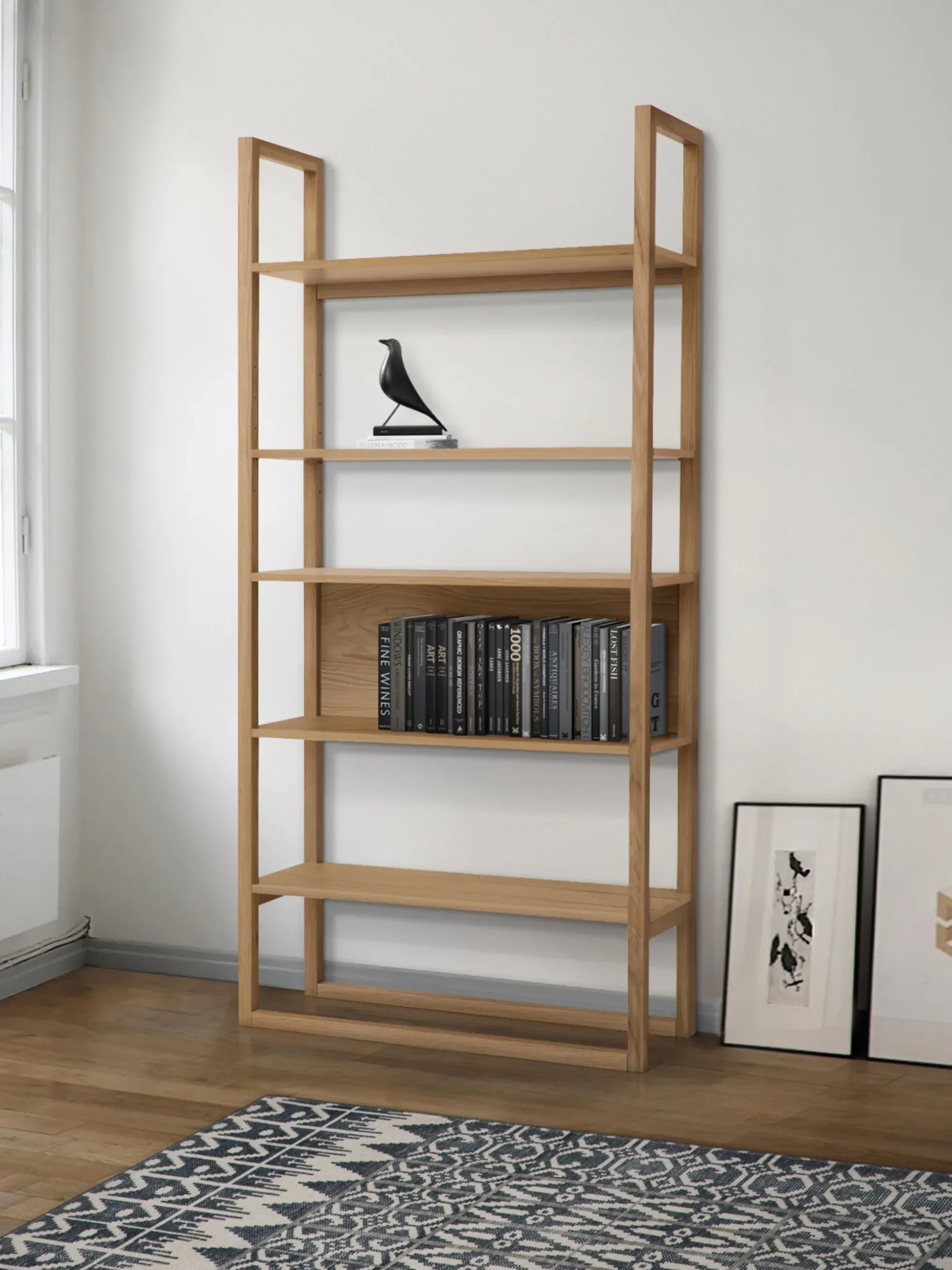 Scaffale alto in legno di quercia NewEst