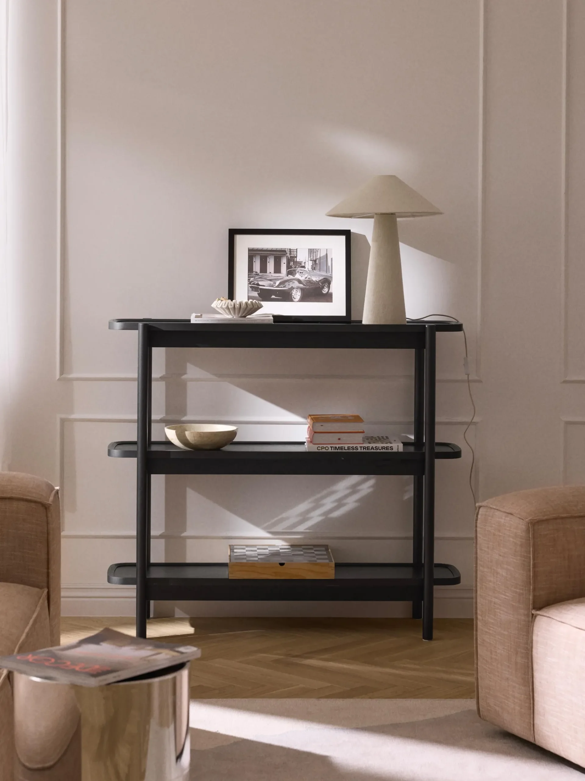 Scaffale basso in legno Libby