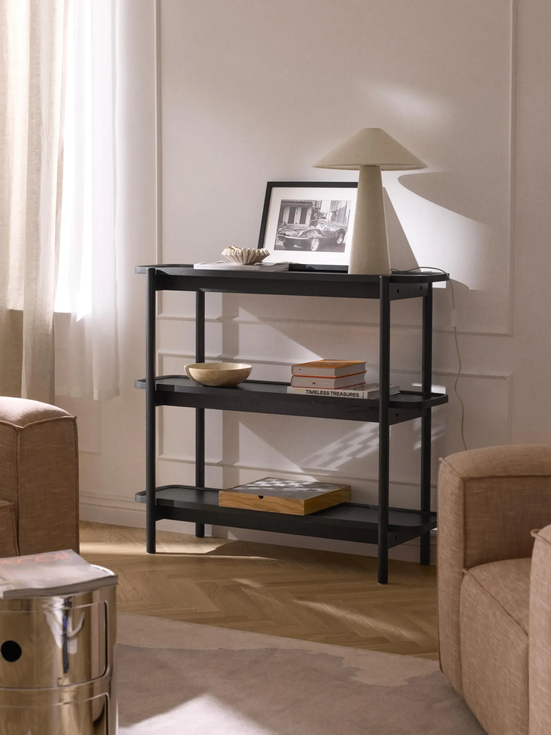 Scaffale basso in legno Libby