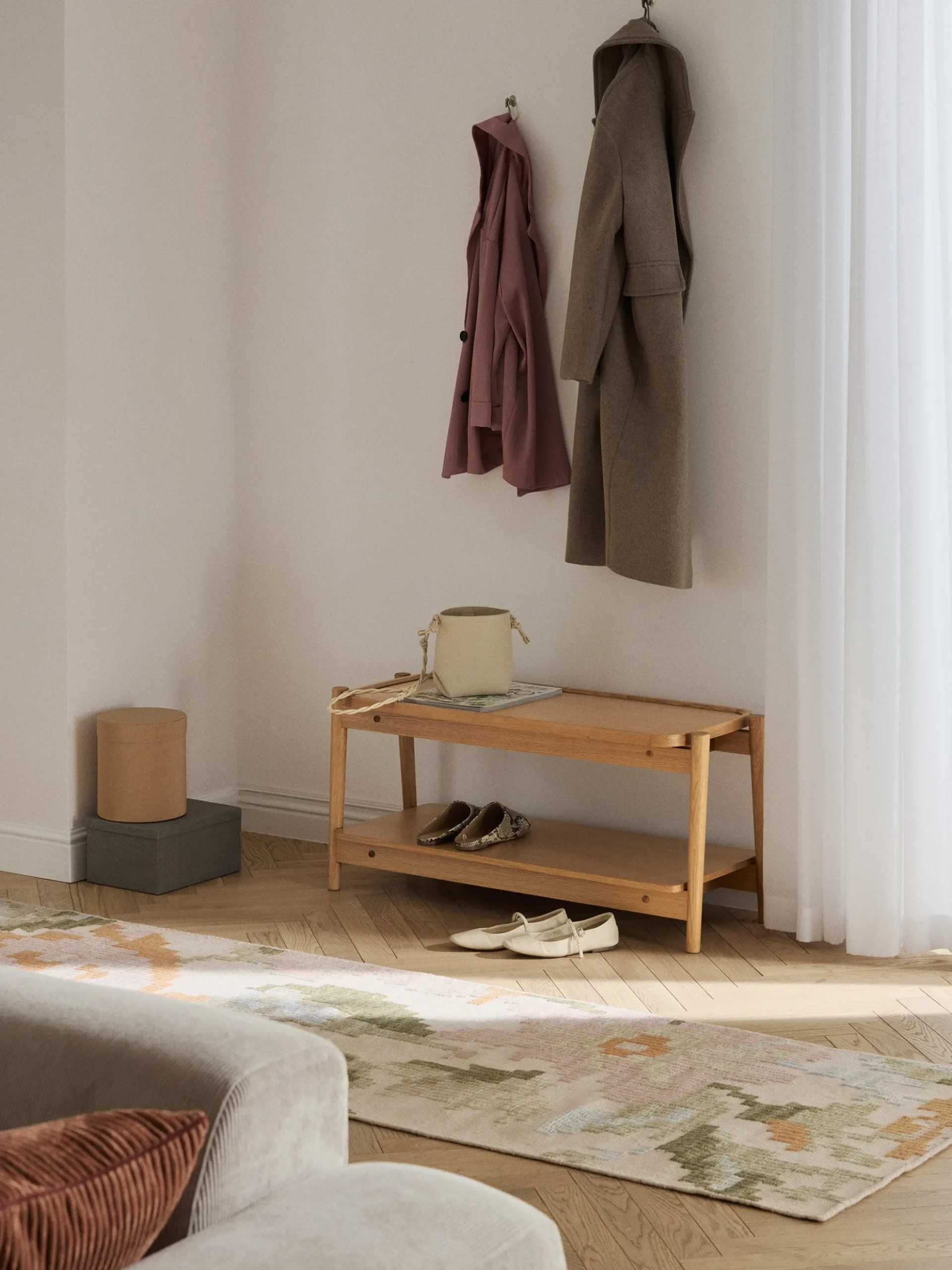 Scarpiera in legno Libby