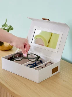 Scatola portaocchiali con specchio Premium