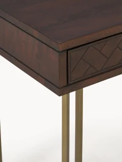 Scrivania in legno di mango con motivo spina di pesce Luca
