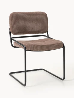 Sedia cantilever in velluto a coste Don