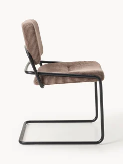 Sedia cantilever in velluto a coste Don