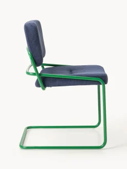 Sedia cantilever in velluto a coste Don