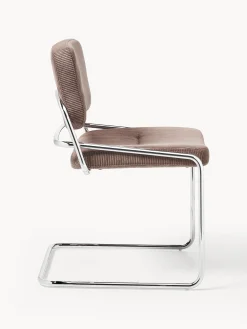 Sedia cantilever in velluto a coste Don