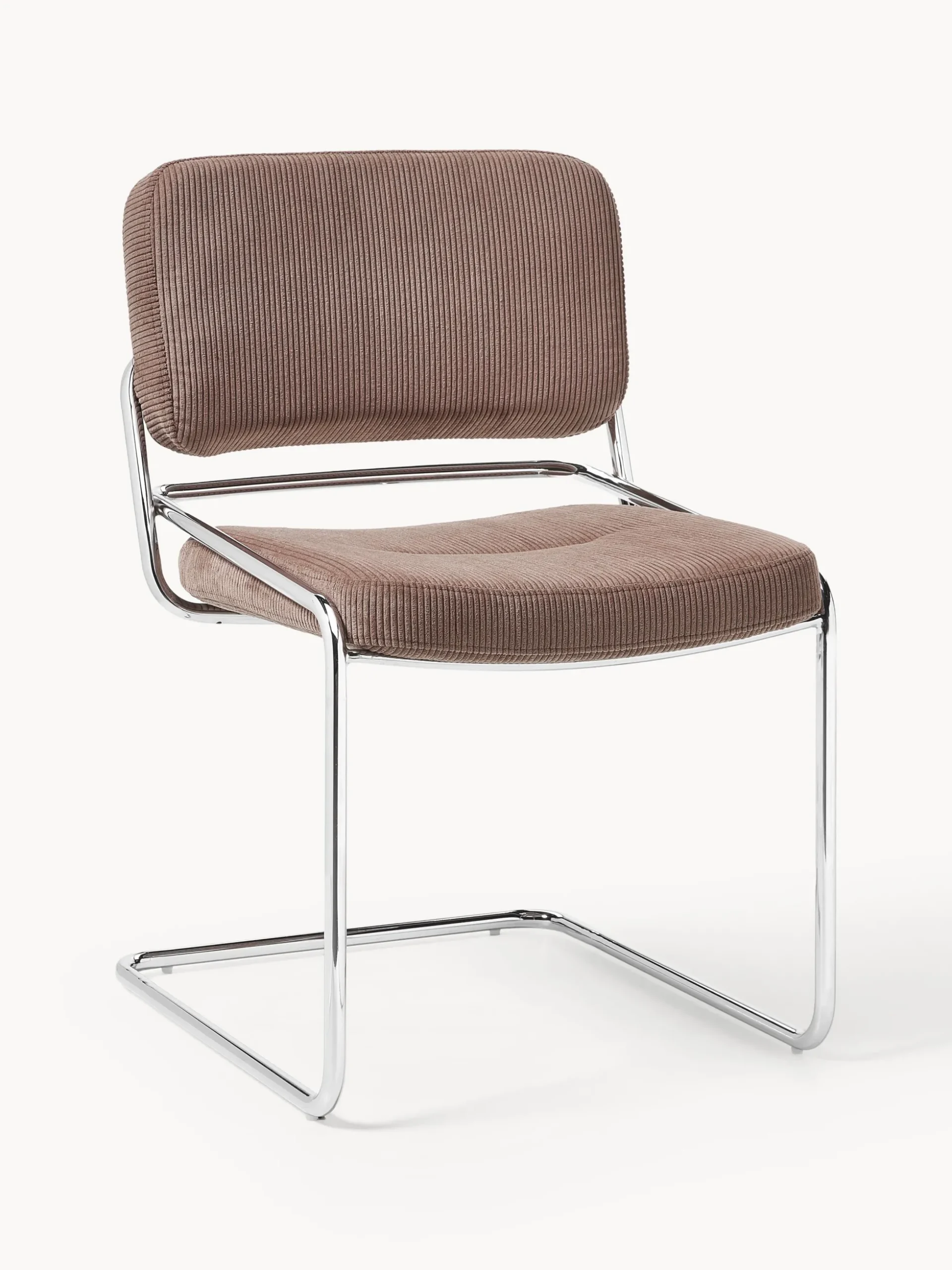 Sedia cantilever in velluto a coste Don