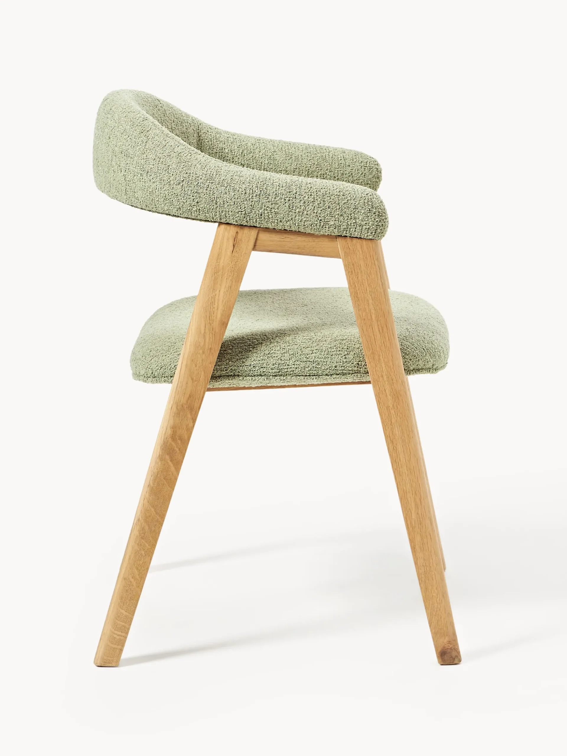 Sedia con braccioli con rivestimento bouclé Nik