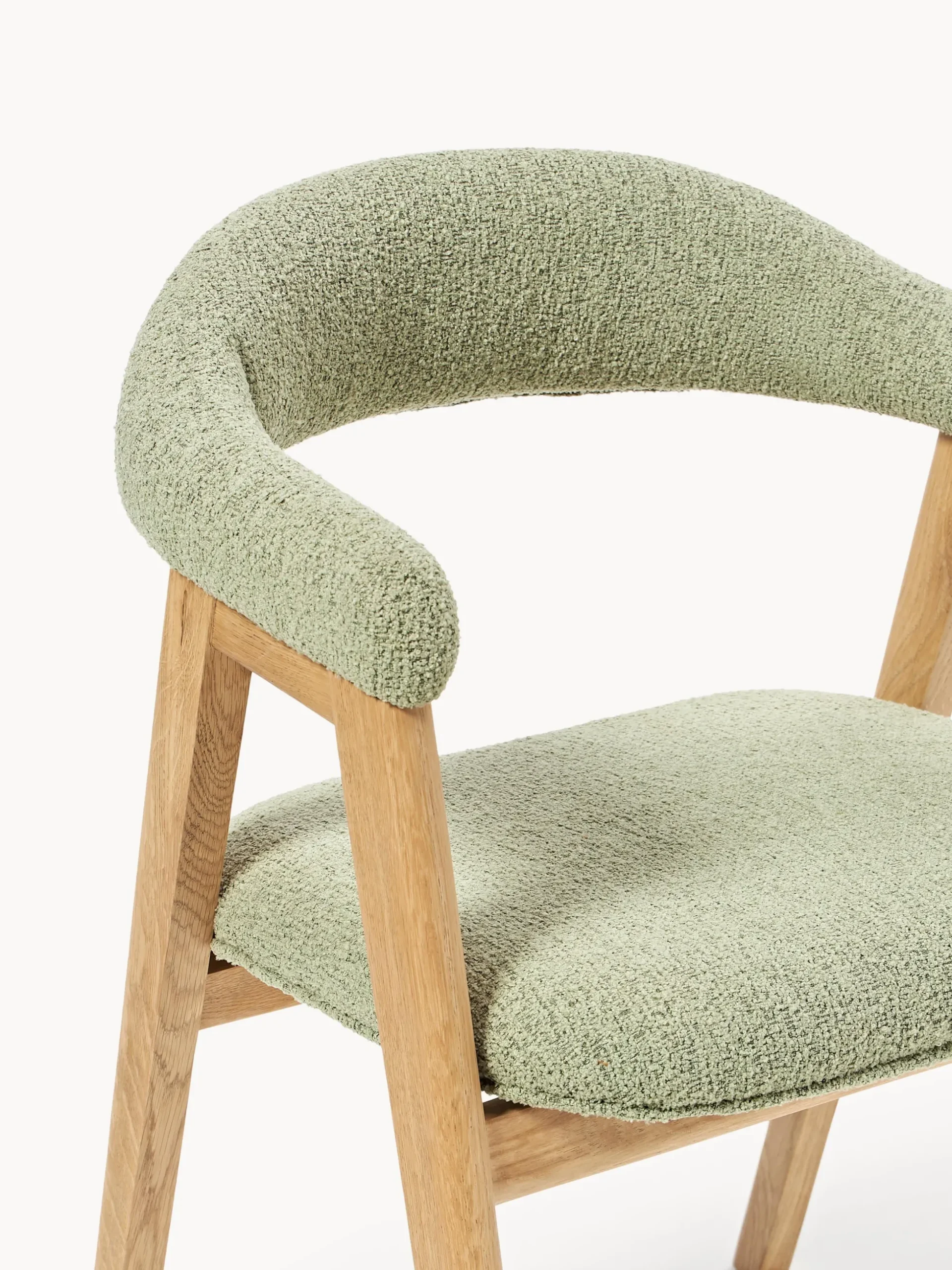 Sedia con braccioli con rivestimento bouclé Nik