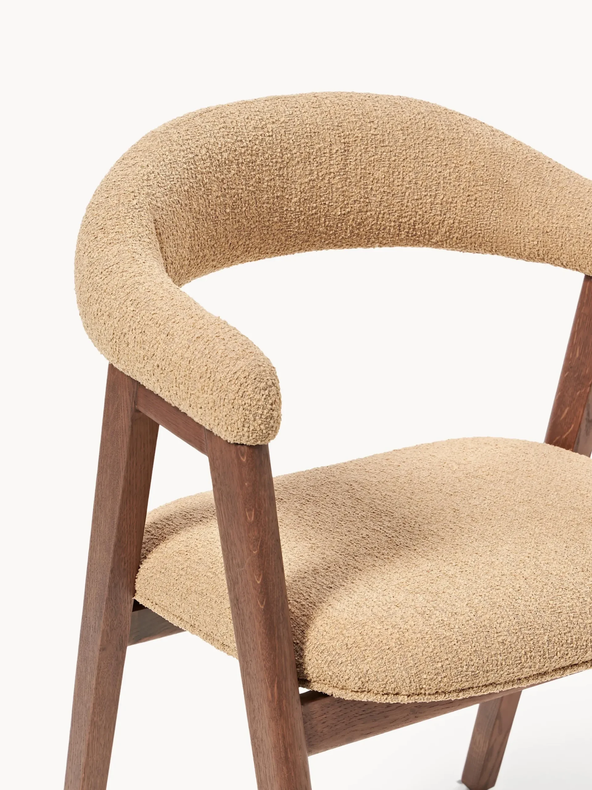 Sedia con braccioli con rivestimento bouclé Nik