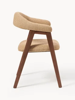 Sedia con braccioli con rivestimento bouclé Nik