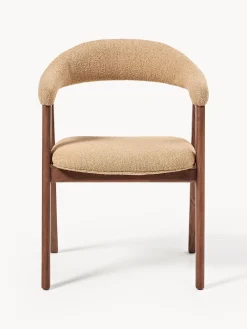 Sedia con braccioli con rivestimento bouclé Nik
