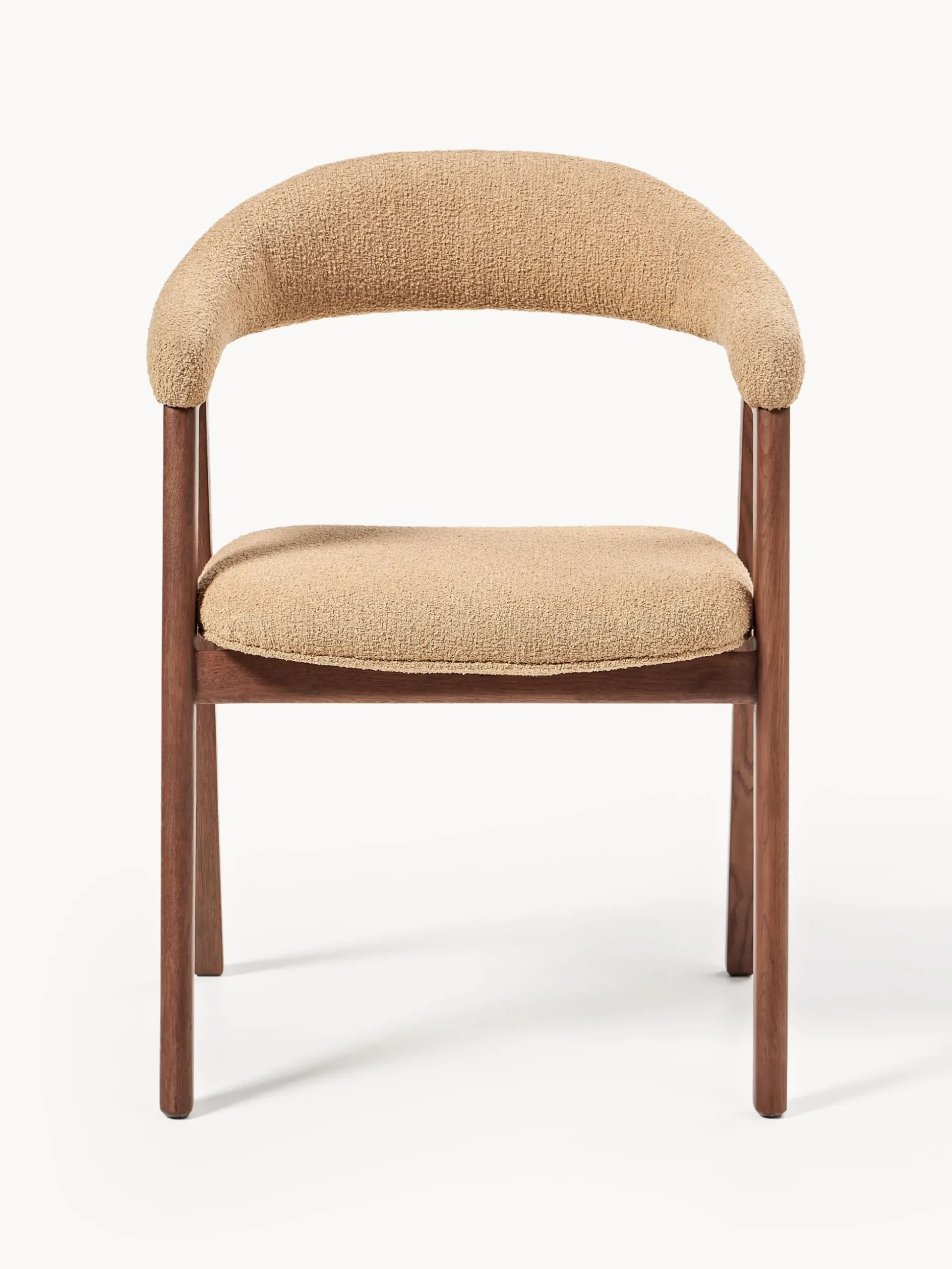 Sedia con braccioli con rivestimento bouclé Nik