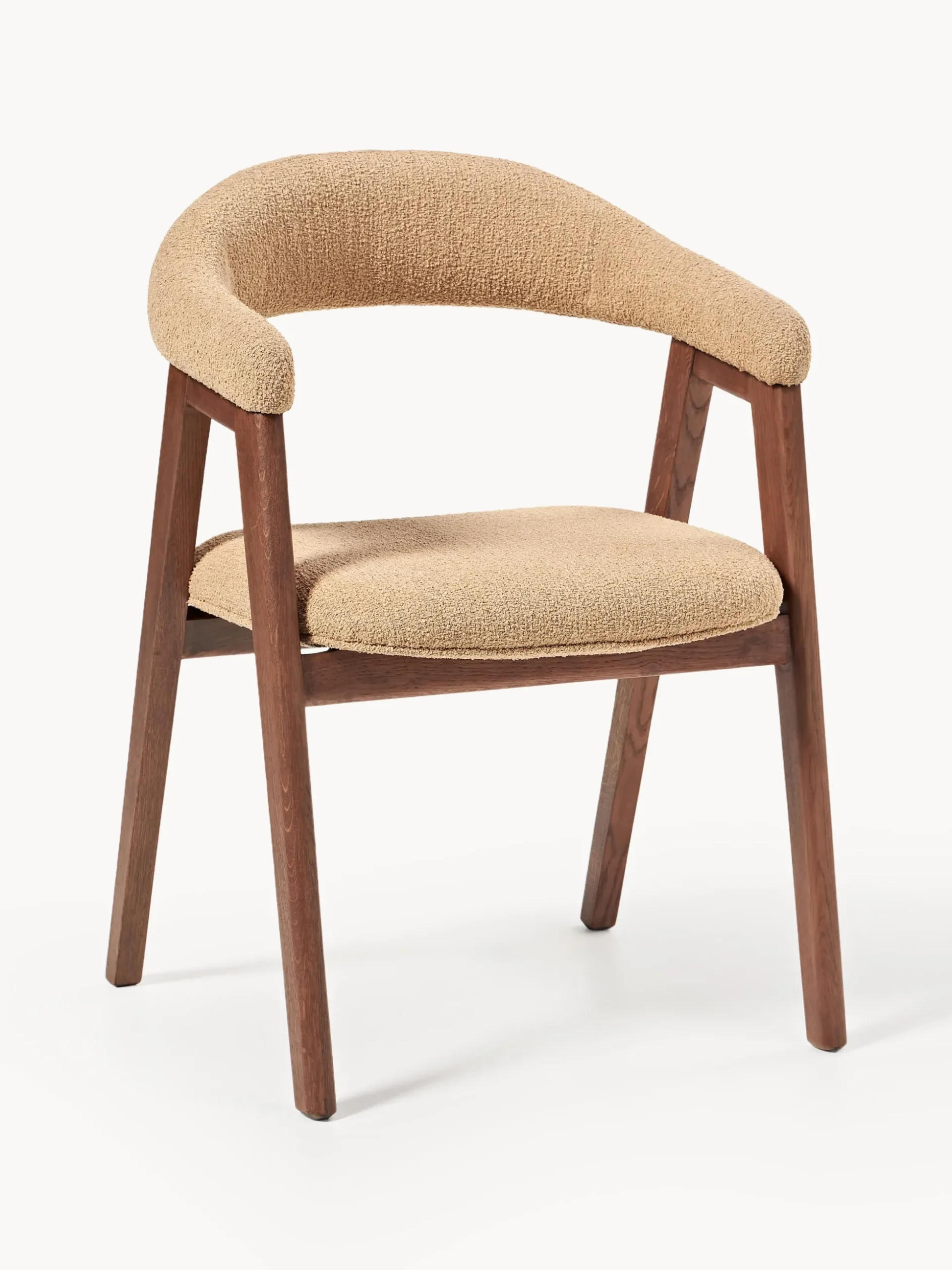 Sedia con braccioli con rivestimento bouclé Nik