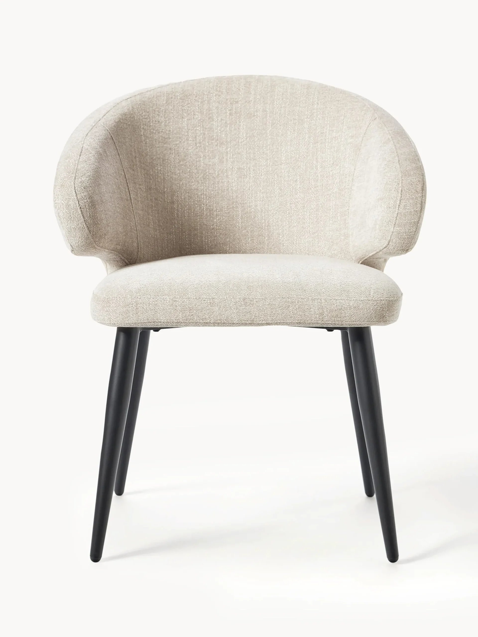 Sedia con braccioli in bouclé Celia