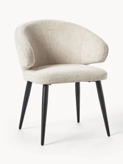 Sedia con braccioli in bouclé Celia