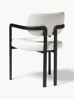 Sedia con braccioli in bouclé Adrien