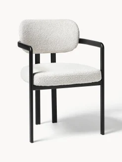 Sedia con braccioli in bouclé Adrien