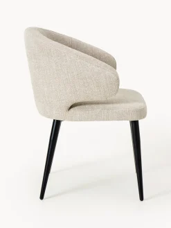 Sedia con braccioli in bouclé Celia