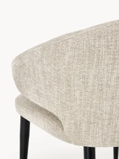 Sedia con braccioli in bouclé Celia