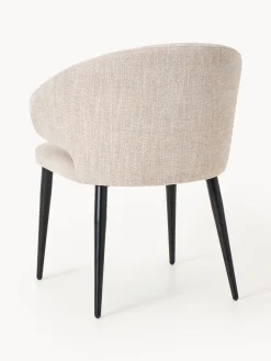 Sedia con braccioli in bouclé Celia