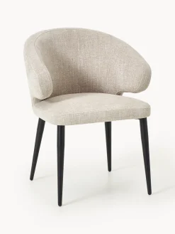 Sedia con braccioli in bouclé Celia